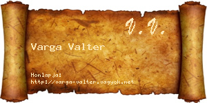 Varga Valter névjegykártya